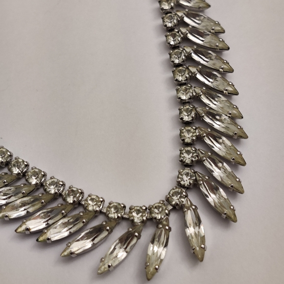 Dazzling Signed Sherman Clear Crystals Necklace - Picture 9 of 15